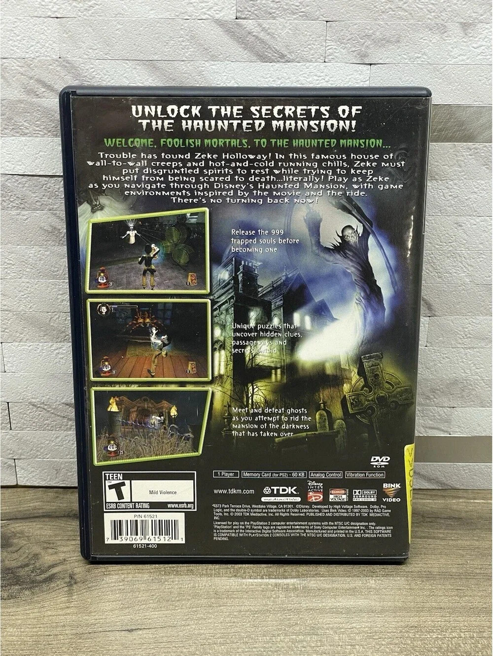 The Haunted Mansion - PS2 PlayStation 2 w/ Movie Ticket - Complete CIB w/ Manual